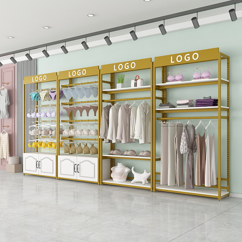 Benutzer definierte, moderne Art Unterwäsche Display Rack Einzelhandel geschäft Kleidung Wand Kleider ständer für Showroom