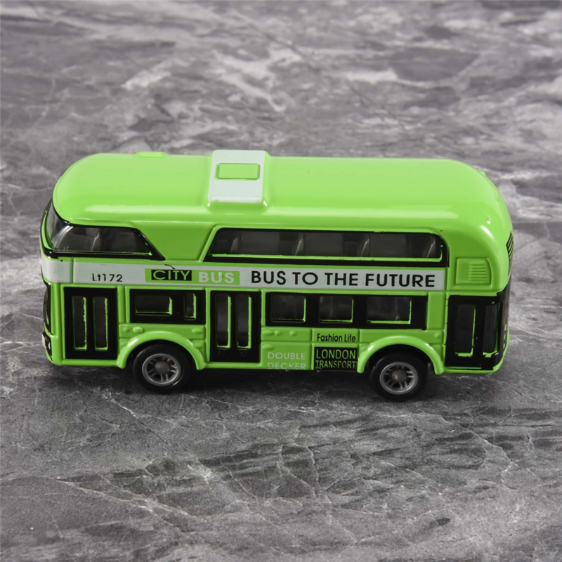 Autobus a due piani London Bus Design Car Toys veicoli per autobus turistici veicoli per il trasporto urbano veicoli per pendolari, verde