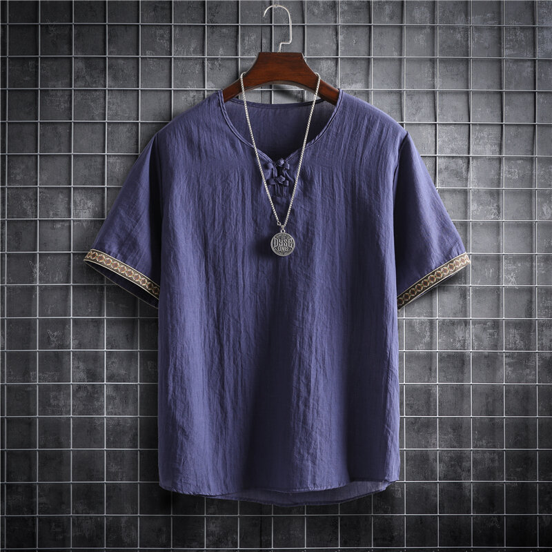 M-5XL Plus rozmiar letnie męskie koszule zwykły kolor koreański moda męska koszulka z krótkim rękawem Hawaii koszulka z krótkim rękawkiem lekka odzież