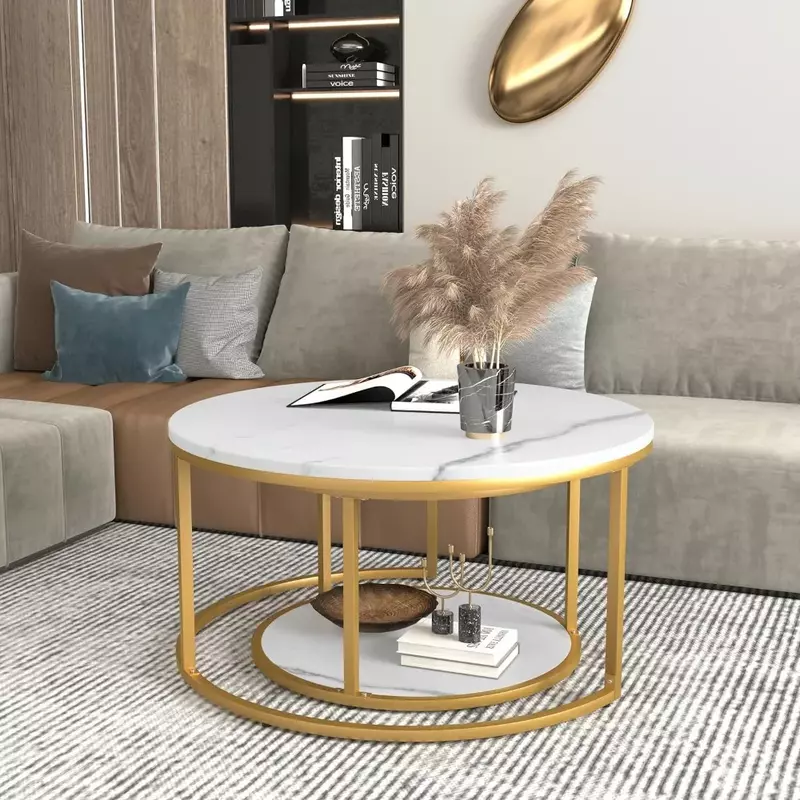 طاولة قهوة خشبية على الطراز الاسكندنافي لغرفة المعيشة ، سهلة التجميع ، مجموعة من 2 أثاث ، تصميم شمالي