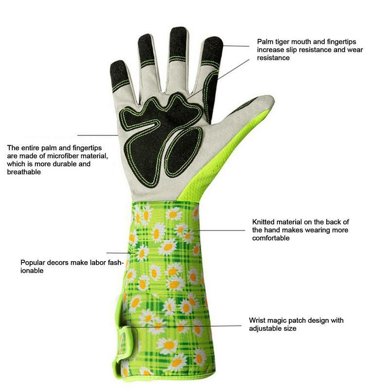 Gardening Gloves Long Forearm Protection Lightweight Heavy Duty Gardening Gloves Thorn Proof Breathable  work Gloves For Women