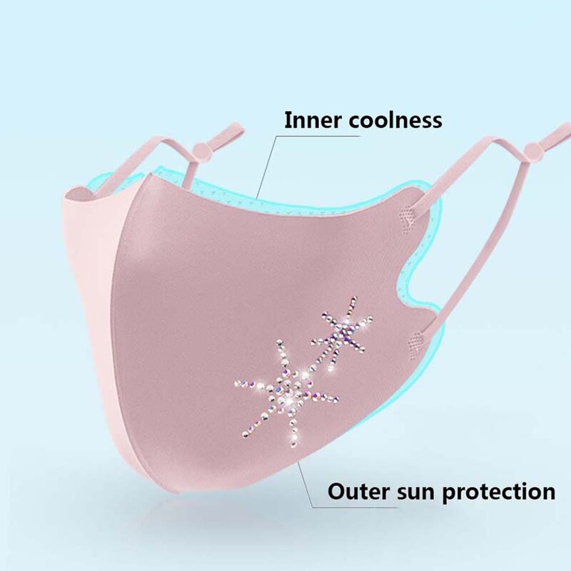 Masker Wajah perawatan kesehatan, berlian imitasi aman anti-polusi es sutra dapat digunakan kembali Anti kabut anti-debu