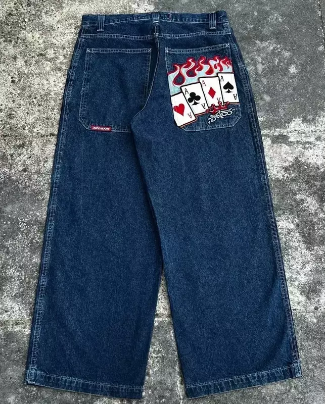 Pantalones vaqueros holgados Y2K para hombre y mujer, Jeans JNCO bordados Vintage de alta calidad, ropa de calle gótica de Hip Hop, Harajuku, pantalones vaqueros casuales de pierna ancha