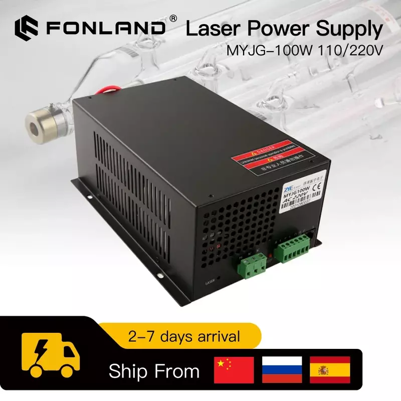 FONLAND MYJG 100W CO2 Laser Power Supply Replacement for Reci W2 T2 Yongli EFR CO2 Laser Engraving Cutting Tube Machine
