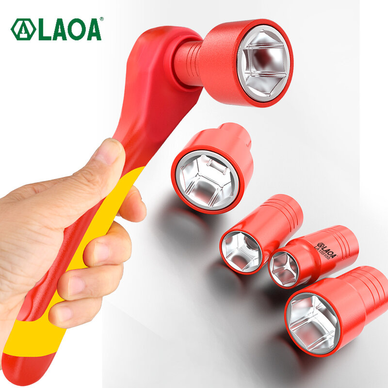 LAOA Insulating Socket Wrench VDE 1000V New Energy Electric Vehicle Maintenance Big Fly Wrench Socket Head