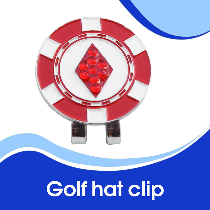 Penanda Golf logam alat penanda bola penjepit topi dapat dilepas pelengkap