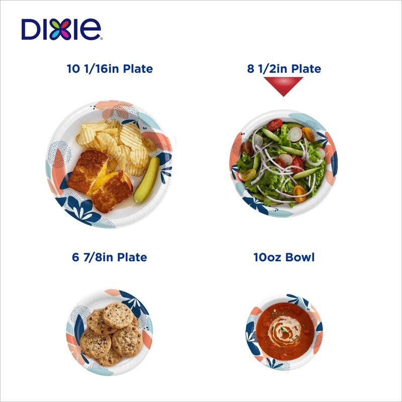 Dixie одноразовые бумажные тарелки, многоцветные, 8,5 дюйма, 200 шт.