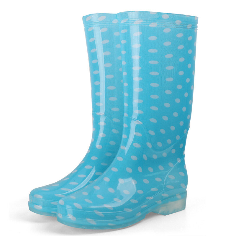 Sepatu bot hujan PVC untuk wanita dan dewasa, sepatu bot hujan modis antiselip tahan aus, sepatu air