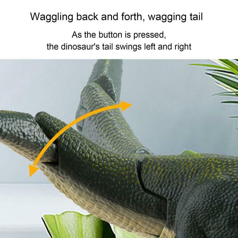 Funny Swinging Dinosaur Toys Press Rotation Jurassic Dino Tyrannosaurus Rex Model Wacky Toy With Sound And Motion For Children