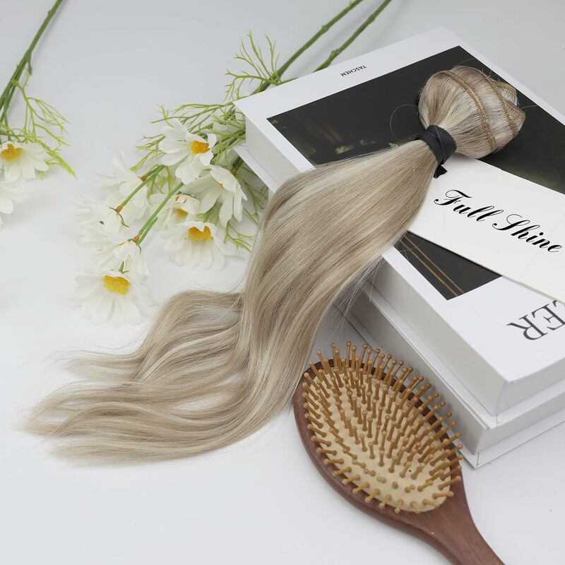 Full Shine – Extensions de cheveux humains avec clips pour femmes, couleur Ombre, 50 grammes, 3 pièces
