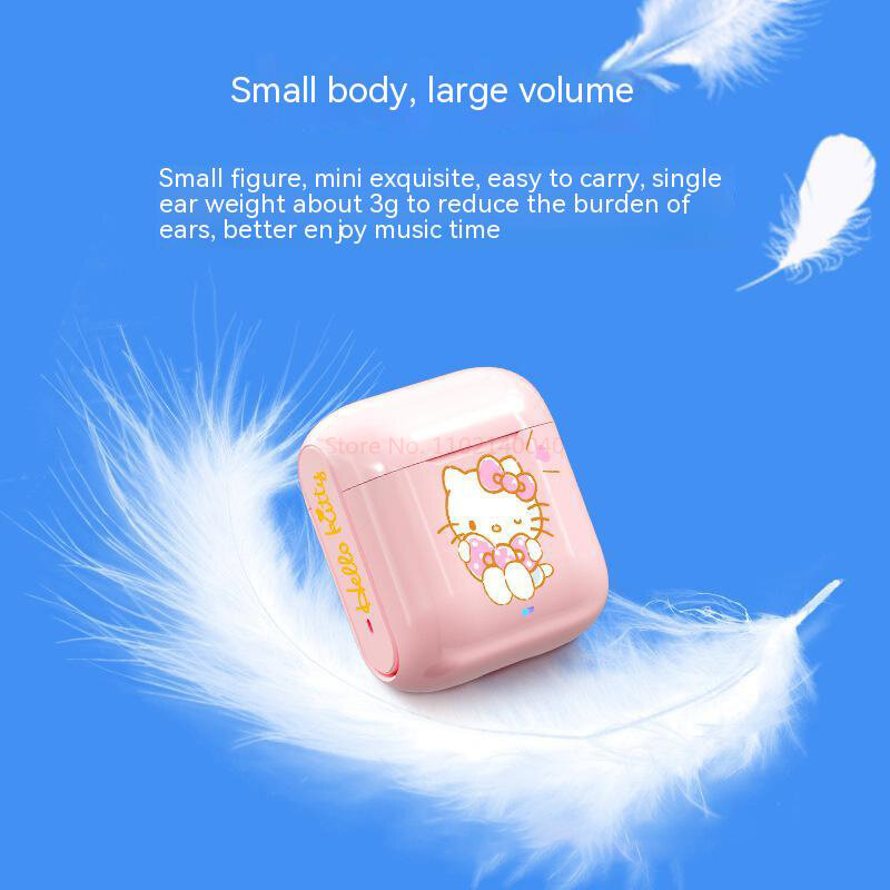 Sanrio Cinnamoroll Headphone Bluetooth Nirkabel Hi-Value APP Connect My Melody Kuromi Hello Kitty Pochacco Mainan Kawaii