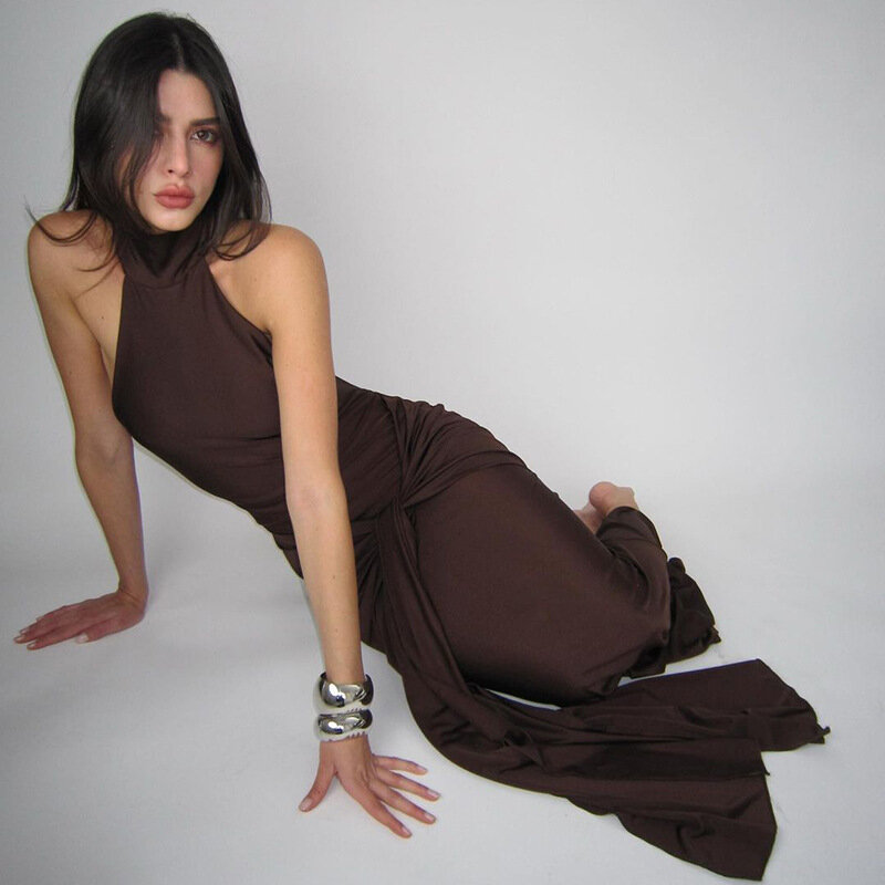 Женское длинное облегающее платье exy, элегантное облегающее платье в стиле фонарик, новинка 2024