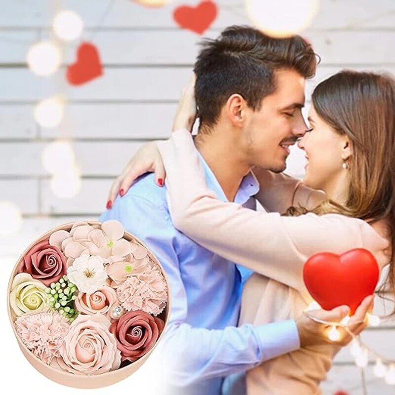 Cravo Sabão Flor em Caixa de Presente, Sabão Flor para Dia dos Namorados e Dia das Mães
