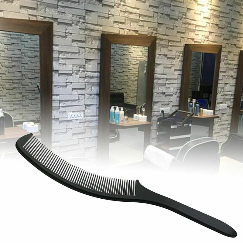 Hairdressing Curved Barber Comb Beauty Plastic Heat Resistant Haircutting Comb Anti-static Hair Clipper Cutting Comb Salon
