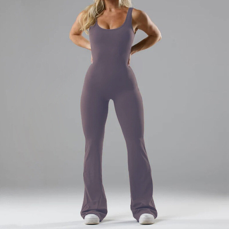 Sexy Back Set Jumpsuit Gym Jumpsuit Yoga untuk wanita musim panas baru Bodysuit satu potong pakaian olahraga cepat kering pakaian tanpa jejak berongga