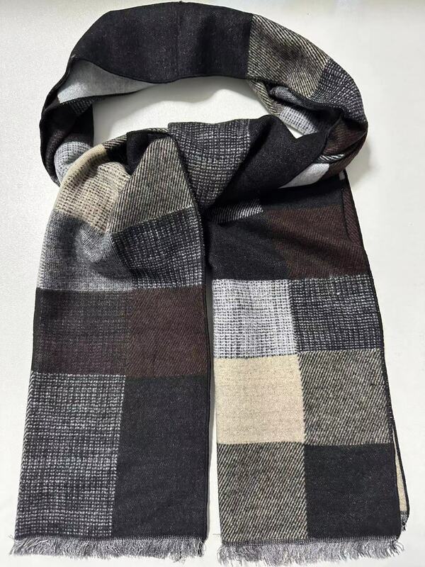 Модный классический высококачественный переработанный целлюлозный 100% клетчатый шарф для мужчин и женщин Всесезонная шаль одеяло
