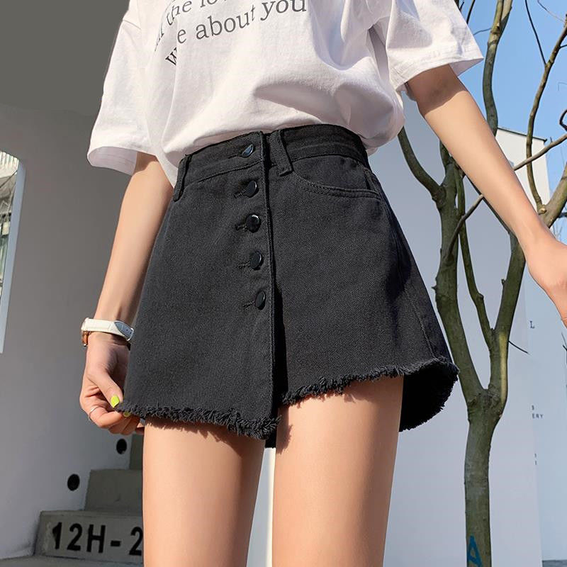 Pantaloncini di Jeans Casual oversize Vintage a vita alta da donna estivi gonne nuovi Jeans corti moda coreana allentati caldi femminili All-match