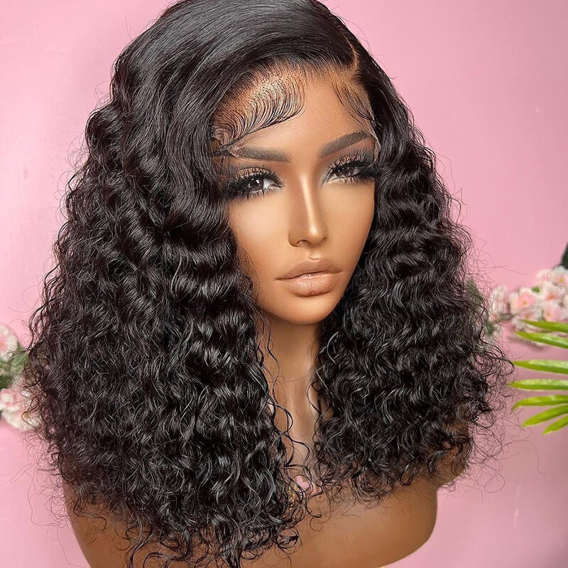 Curly Wigs Short Bob Wig Lace Front Human Hair Wigs Glueless Wig Curly Human Hair Wig 13X4 Hd Lace Frontal Wig 4X4 Closure Wigs