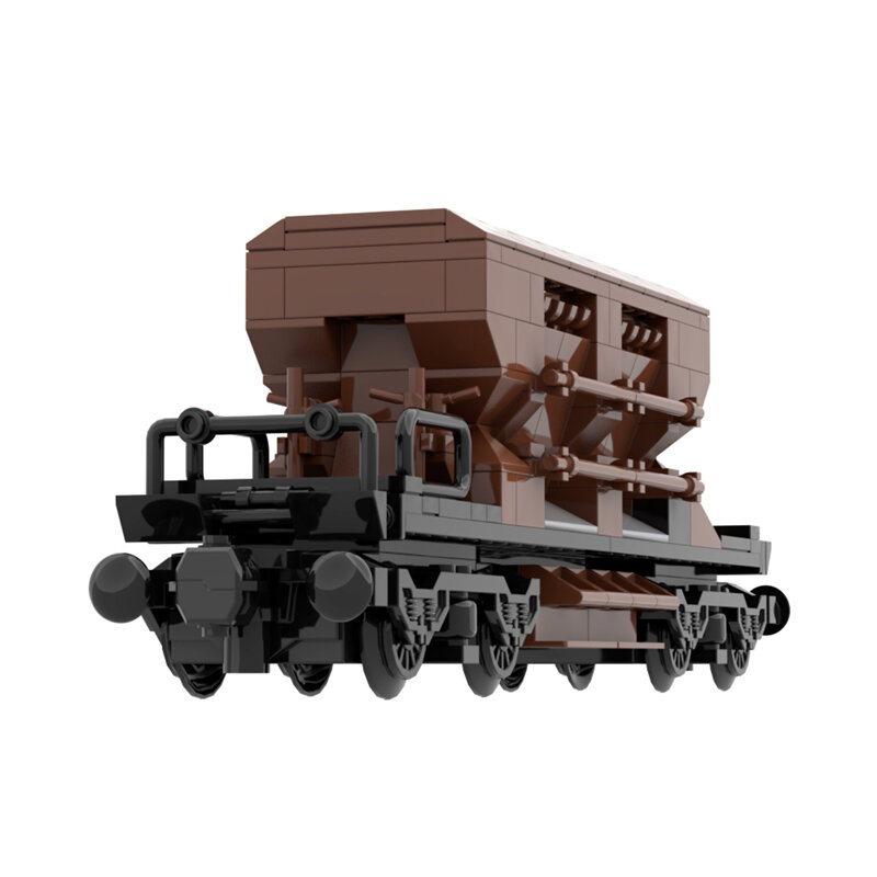 MOC – Kit de blocs de construction de Wagon à benne latérale en gravier, DB, Train de fret de chemin de fer allemand, modèle de brique, jouet pour enfant, cadeau