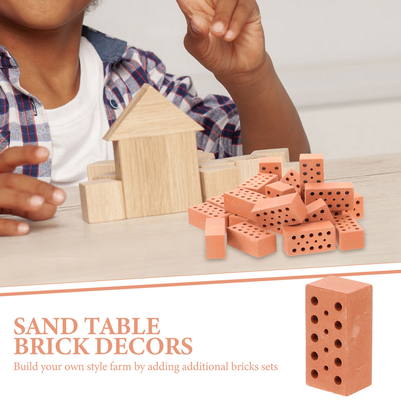 Briques miniatures en bois simulées pour bricolage, jouets artisanaux pour enfants, modèles de sol de jardin, décor, 20 pièces