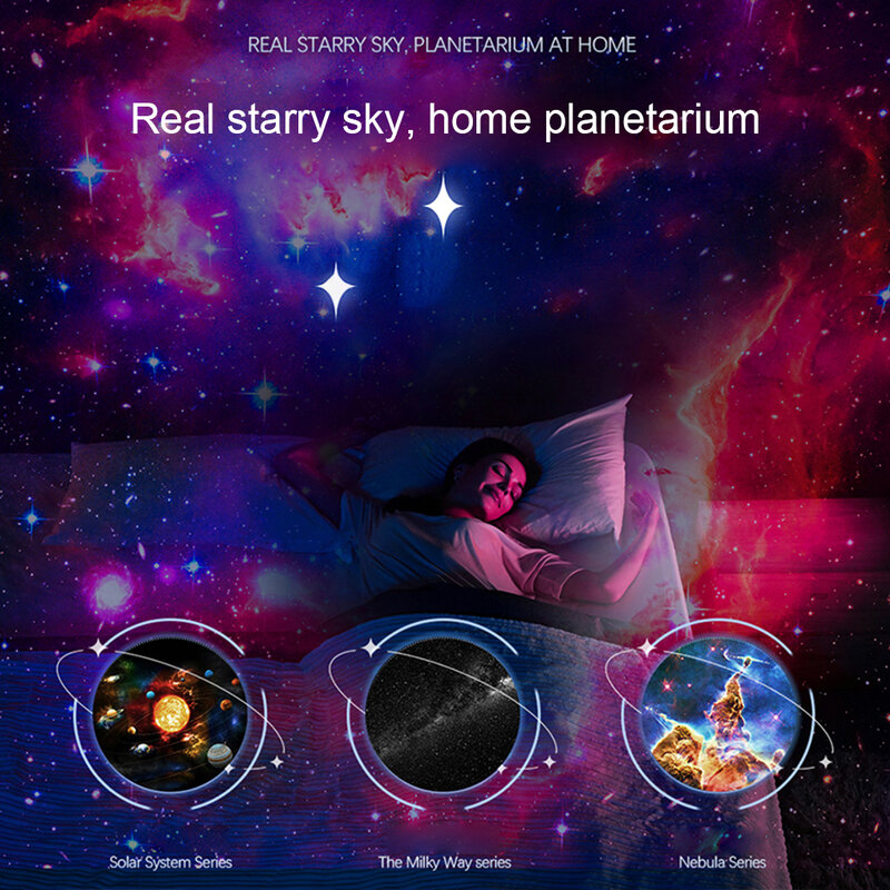 Projetor de estrela do planetário do céu estrelado LED, luz noturna, projetores de mesa, luz noturna para presente, quarto, decoração, rotação de 360 °