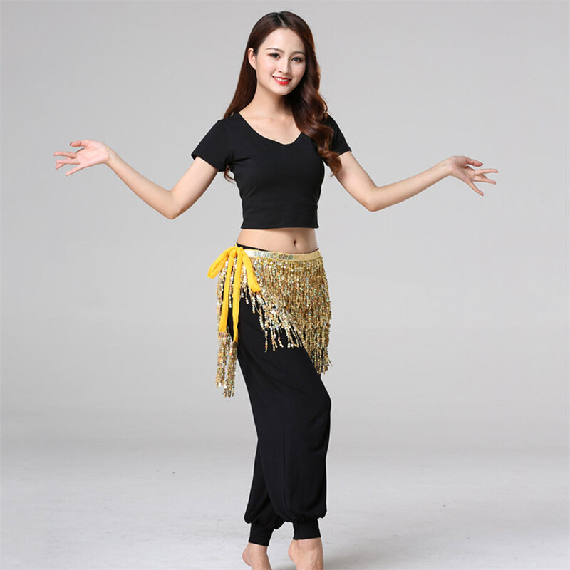 Women Boho Fringe Skirt Sexy Sequin Tassel Belly Dance Hip Scarf Rave Wrap Skirt Belt Performance Custume Skirt