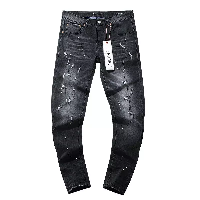 High qualityPurple brand 2024 new street tide brand jeans high street do old hole pants fashion Slim