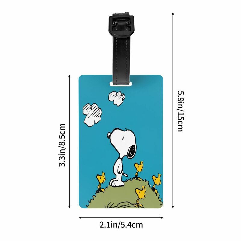 Spersonalizowana urocza kreskówka Snoopy etykiety na bagaż niestandardowa etykietki na bagaż z imieniem i nazwiskiem