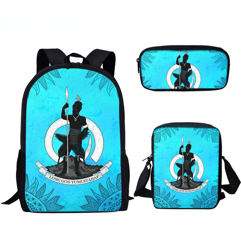 Popular Trendy Fashion Blue Tribal 3D Print 3pcs/Set pupil School Bags Laptop Daypack Backpack Inclined shoulder bag Pencil Case