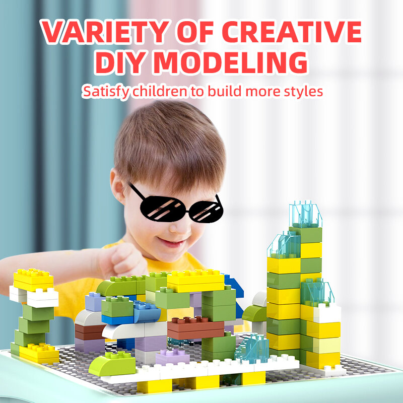 สีสัน DIY ขนาดใหญ่ Particle Building Block ของเล่นจำนวนมากอิฐแผ่นใช้งานร่วมกับ Duplo เด็กของเล่นเพื่อการศึกษาเด็ก
