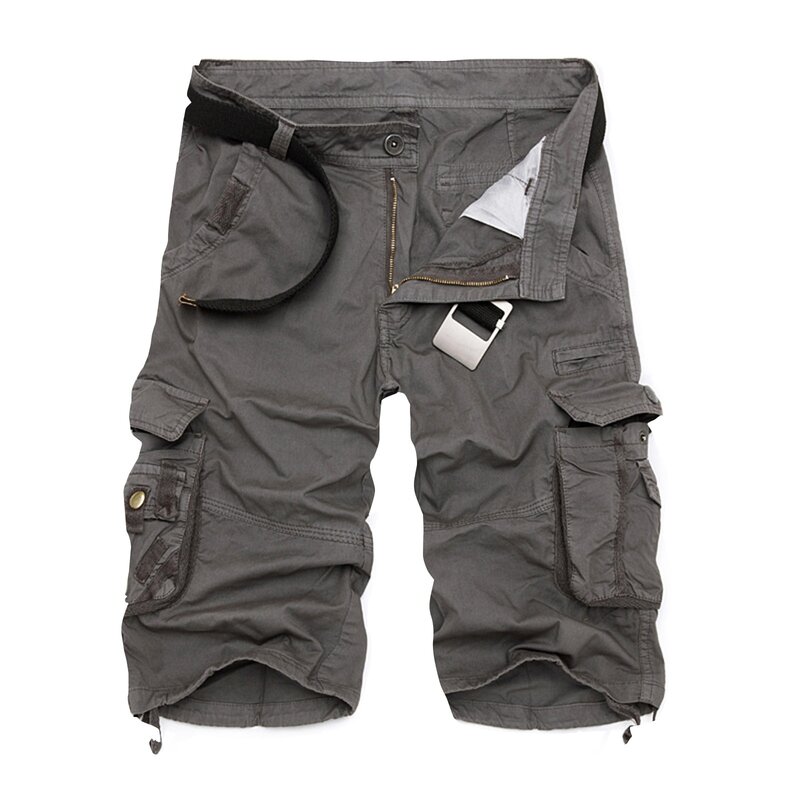 Short cargo multi-poches pour homme, pantalon cargo droit, version coréenne, tendance de la mode, style de rue, solide, document, été