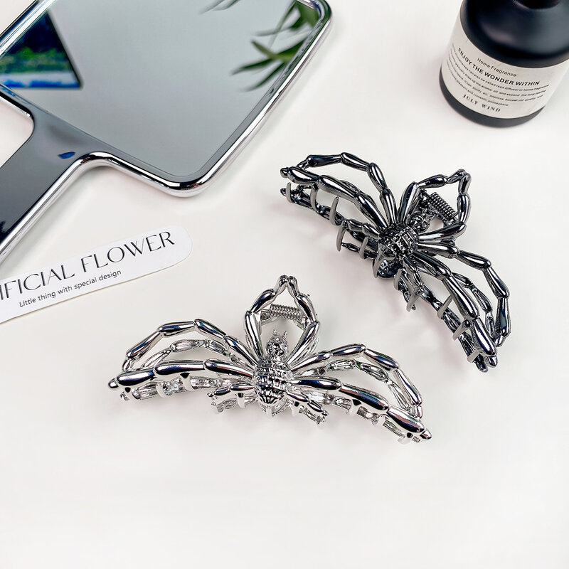 Креативные металлические заколки для волос в виде паука для женщин, забавные массивные темные заколки для волос в стиле панк, модные аксессуары для волос в готическом стиле, подарок
