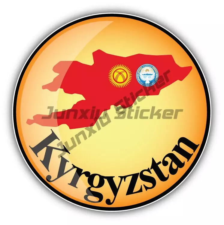 Stiker Decal bendera Kyrgyzstan unik Mobil Aksesori Mobil stiker Decal Anime komputer jendela mobil