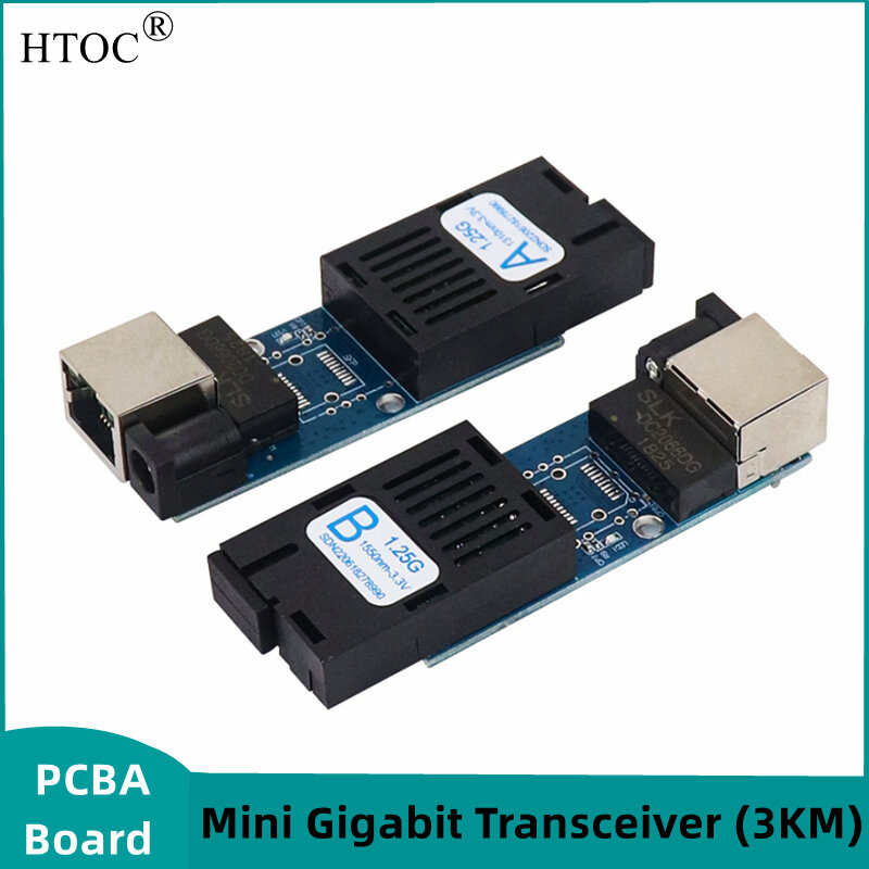 Mini porto ótico do SC da fibra 1 do conversor 10/100/1000M dos meios do gigabit 1 de HTOC único modo