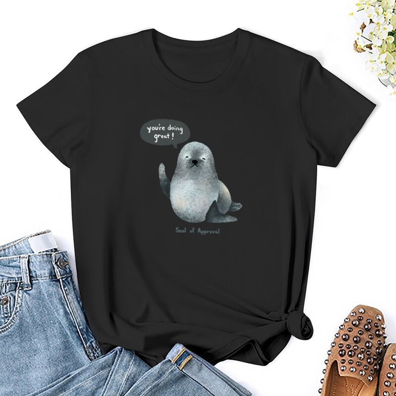 Seal of Approval T-shirt cute clothes Blouse vintage clothes t shirts for Women graphic