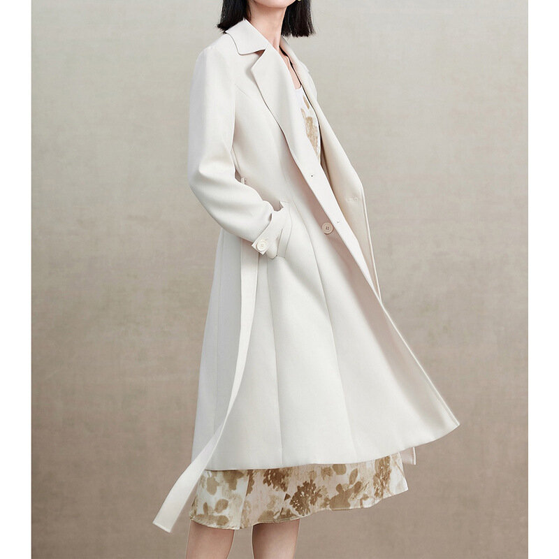Manteau semi-long pour femme, col imbibé, automne, nouvelle mode