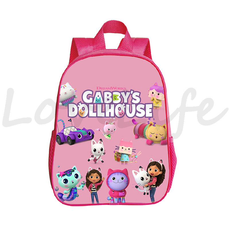 Bonito gabby gatos mochila gabby dollhouse mochila crianças mochilas do jardim de infância dos desenhos animados do bebê meninas sacos mochila