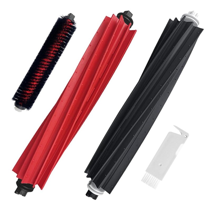 Roller Brush Set For Roborock S8 Pro Ultra Vacuum Cleaner, 2 Separable Rubber Roller Brushes, 1 X Self-Cleaning Brush