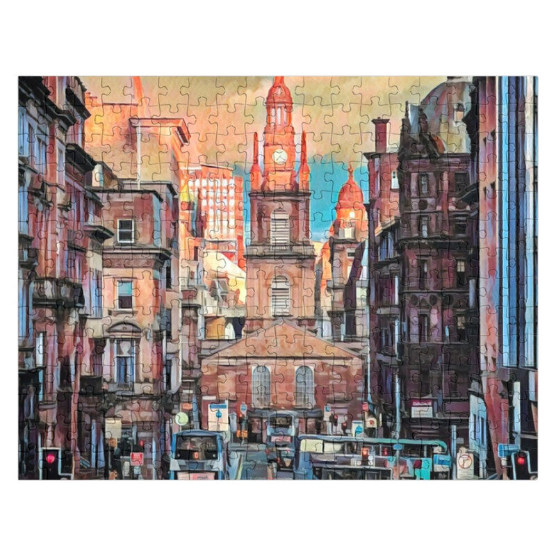 Glasgow Streets Jigsaw Puzzle Wooden Puzzle Boxes Photo Personalized Gifts Jigsaw Puzzle Custom