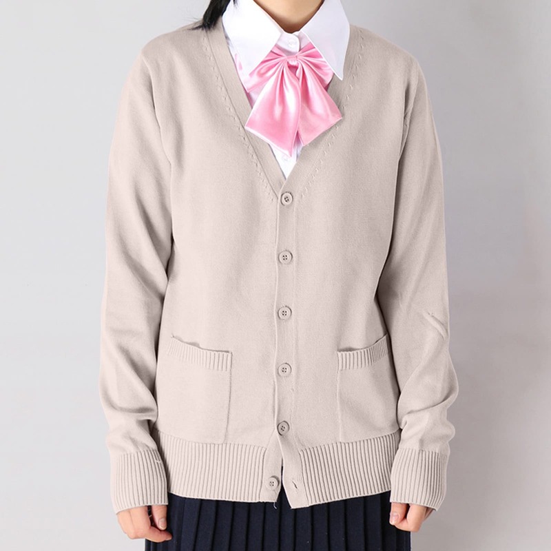 Японский Школьный свитер Весна-Осень 100% хлопковый вязаный свитер с V-образным вырезом униформа Jk разноцветный Кардиган для девочек для студентов Косплей