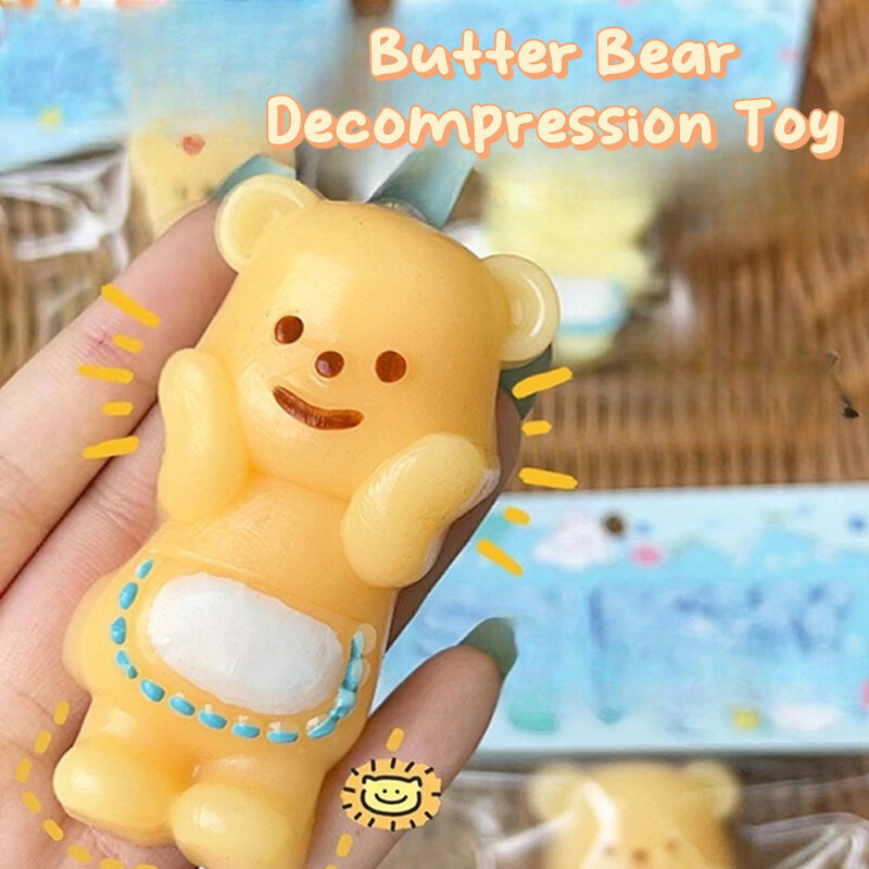 Squishy Toy Mochi Toy Butter Bear Hug Bear Fartuch Bear Pinching Slow Rebound Decompression Vent Toy Stress Release Toy Hand Relax