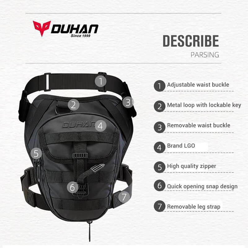 دوهان-حقيبة ساق متدلية للدراجات النارية متعددة الوظائف ، حقيبة خصر خارجية ، حقيبة صدر لركوب الدراجة النارية ، جديدة ،