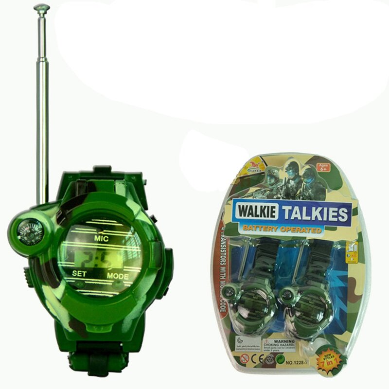 2024 Nieuwe 2 Stuks Walkie Talkies Horloges Speelgoed Voor Kinderen 7 In 1 Camouflage 2 Way Radio 'S Mini Walky Talky Interphone Klok Kinderen Speelgoed