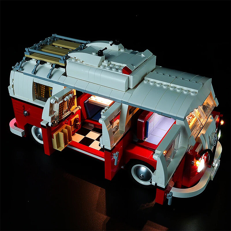 Lego-volkswagen t1 caravana, compatível com 10220, sem módulos