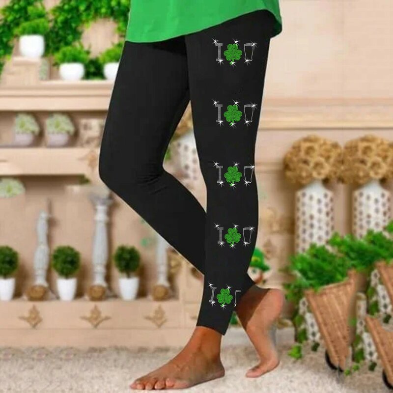 Leggings Voor Dames Workout Leggings St Pa Day Print Color Block Broek Zachte Stretchy Leggings Dames Slips