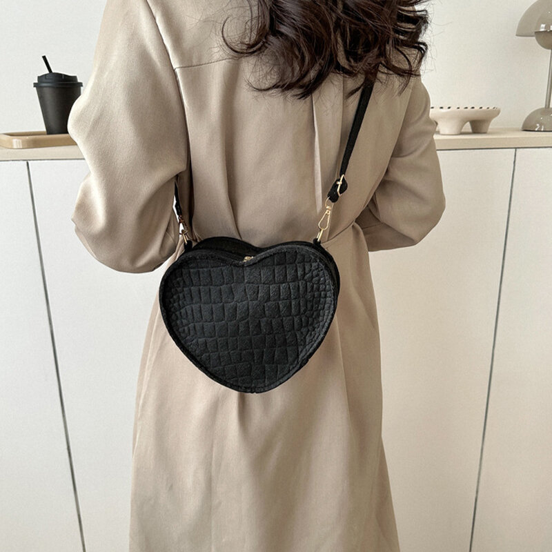 Fashion Simple And Cute Cross Shoulder Retro Candy Color Love Bag Women's Trend