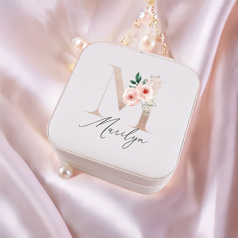 Portagioie personalizzato portagioie lettera con nome collana da viaggio porta orecchini portaoggetti Best Friends regalo regali di nozze