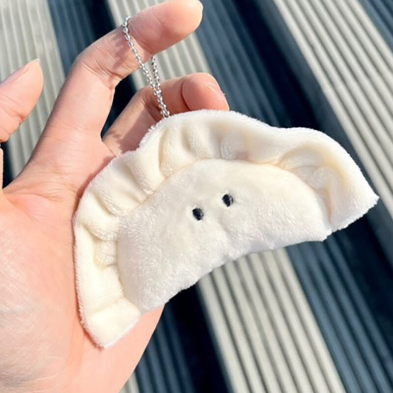 Cute Dumpling Keychains For Bag Pendant Creative Izakaya Food Plush Keychains Wholesale Stuffed Dumpling Doll Funny Keyrings