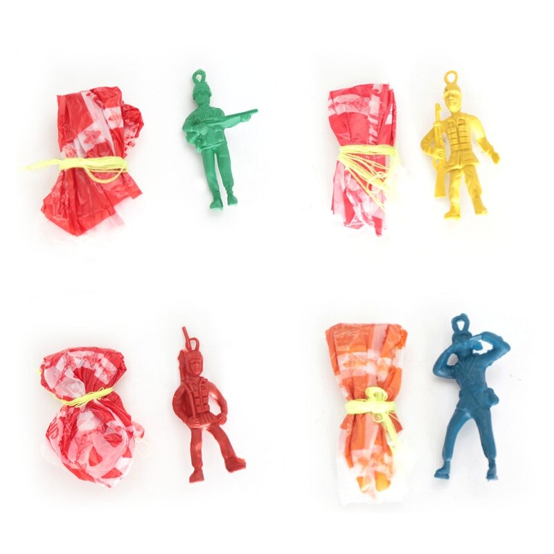 Hand Throw Parachute Toy Soldier Figurine Portable Backyard Parent-Children Toy