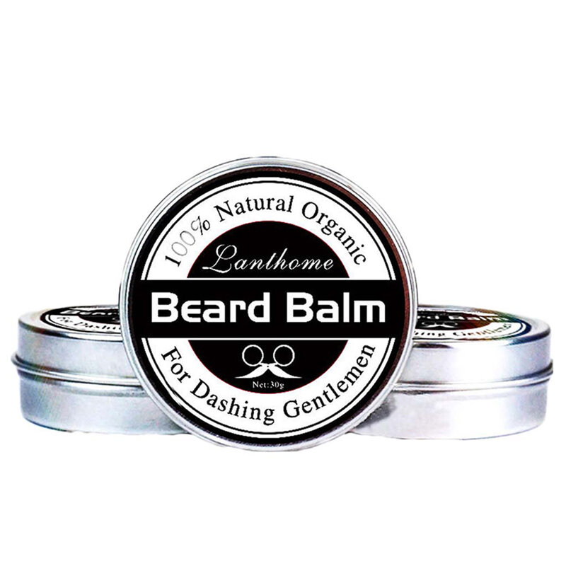 30g Man Beard Balm Natural Conditioner Beeswax Moisturizing Smoothing Effective Promte Beard Growth Beard Care Hair Product